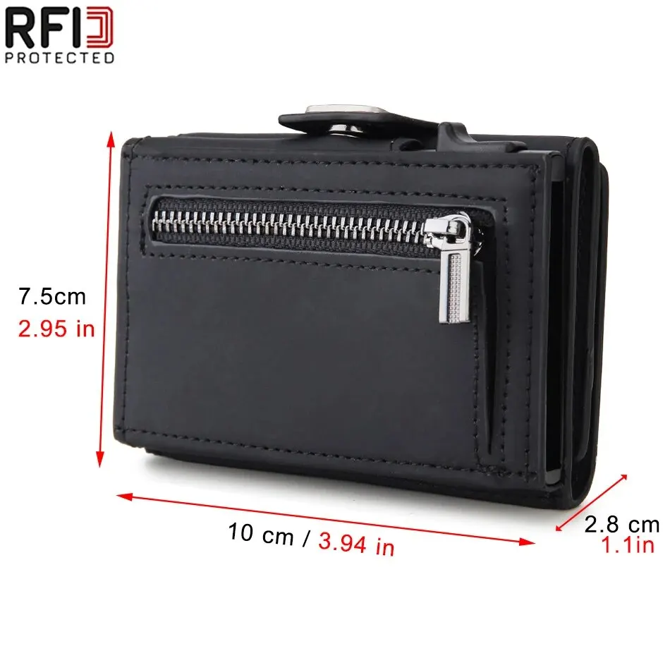 Rfid Carbon Fiber Card Holder Men Wallets Coin Pocket ID Bank Credit Cardholder Case Aluminum Smart Wallet
