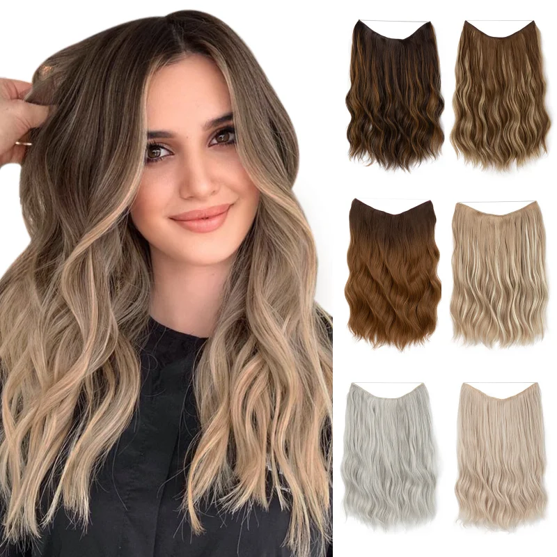 

Women's One-piece Water Ripple Long Wave Curl Fluffy Lazy Chemical Fiber Fishing Line Hair Practical and Fashionable
