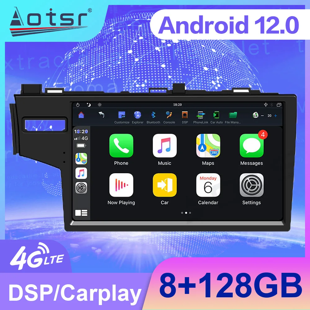 

For Honda Fit 2017 2016-2014 Car DVD Player GPS Navigation Auto Radio Stereo Multimedia Player HeadUnit Max-PAD Android 12 PX6