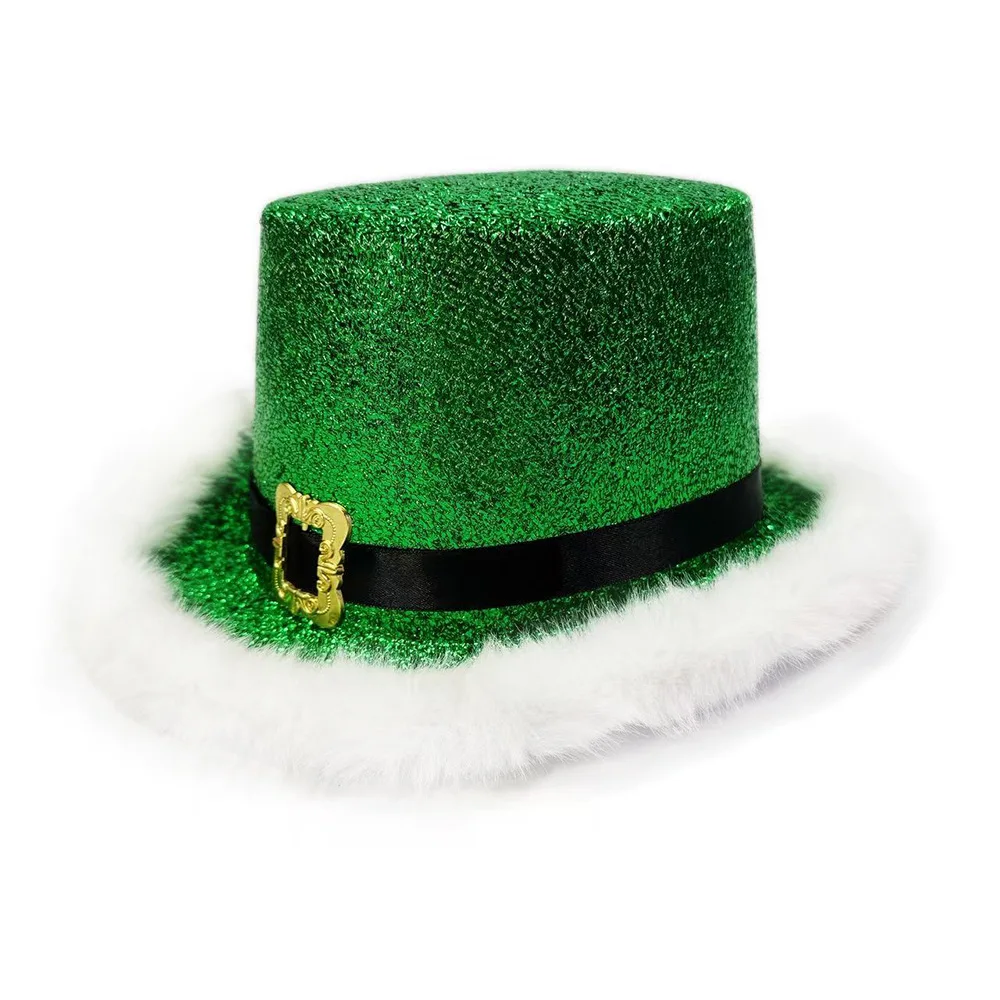 New Year Costume Cap Comfortable Christmas Party Hat Shiny Glitter Hat Red Santa Claus Cap For Christmas Party Holiday Event