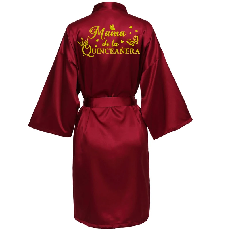 Princess Sweet 15 Years Girl Birthday Party Robes Quinceanera Robe Mis XV Bathrobe Silkly Nightgown