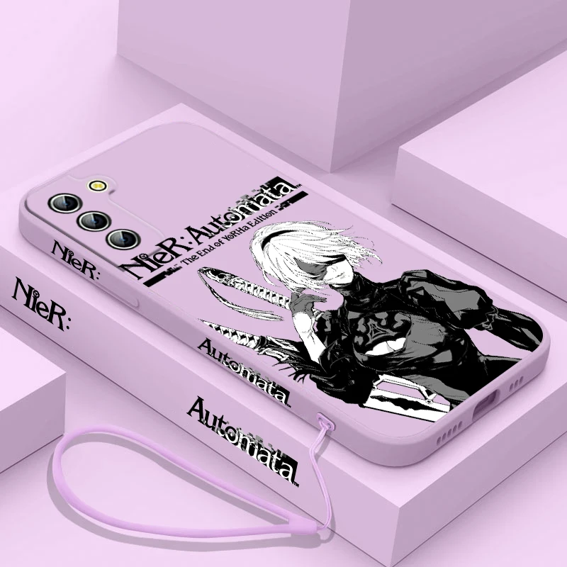 thumbnail image 1 of Funda de teléfono de Anime NieR Automata para Samsung Galaxy S24, S23, S22, S21, S20 Pro, FE Plus, Ultra líquida, cubierta de cuerda izquierda, 1 of 5