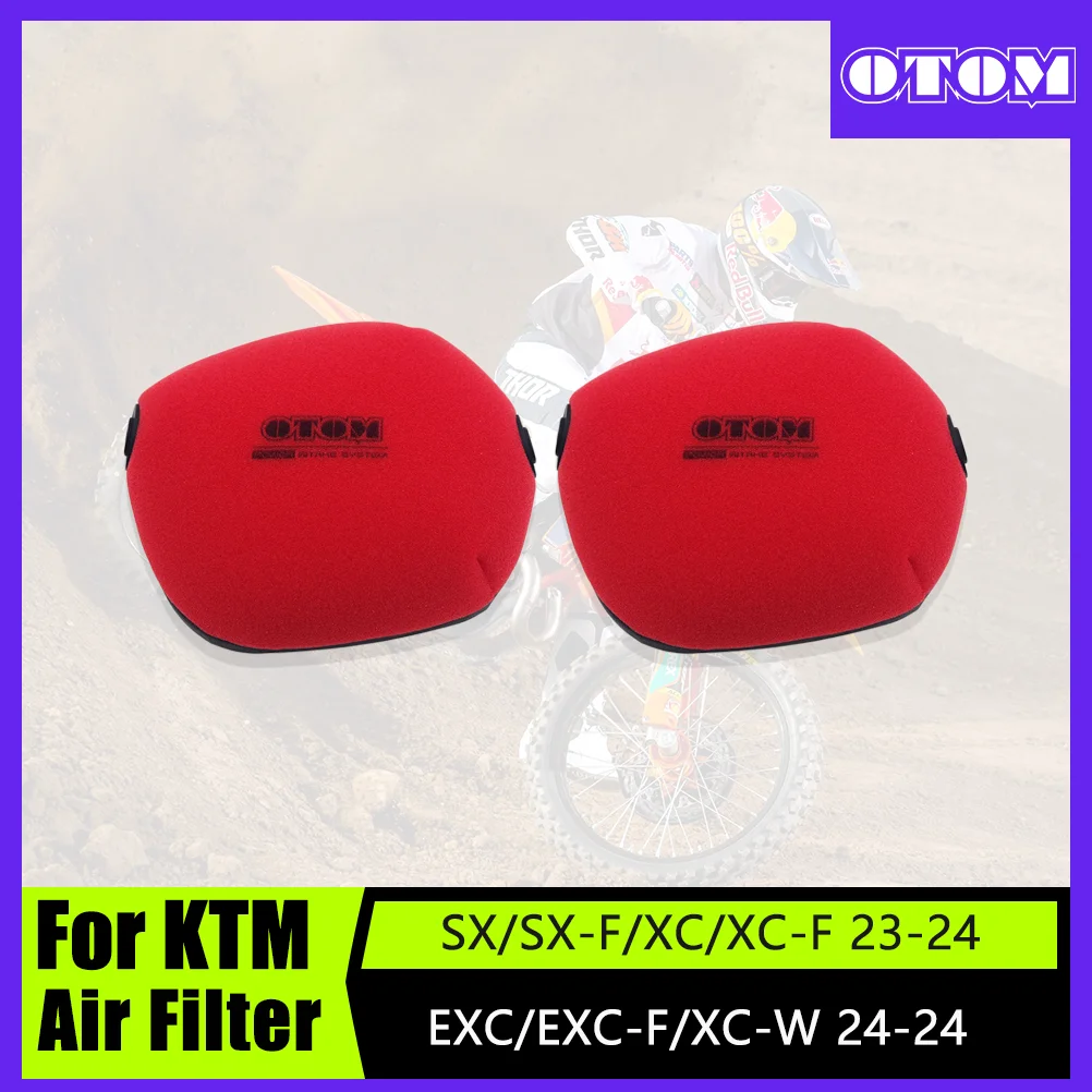 Motorcycle Air Filter OTOM Motorcycle Air Filter Cleaner Sponge Element Dual Foam Layer For KTM HUSQVARNA GASGAS SXF XCF XCW EXCF FE TE TC EC MC