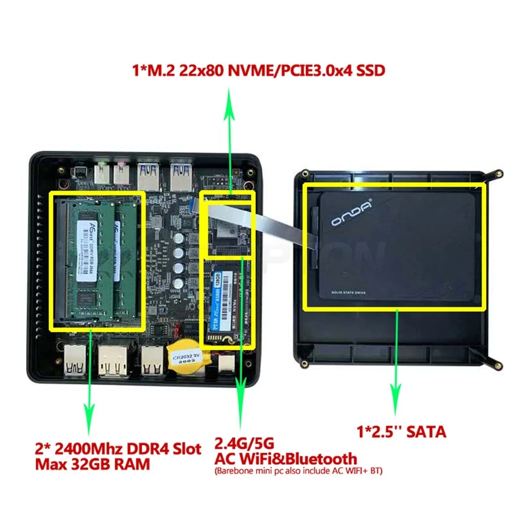 Cheap AMD Mini PC Ryzen 7 3750H 3150U Vega 10 Graphic 2*DDR4 M.2 NVME Windows 11 Gaming mini Computer 4K Desktop HDMI2.0 DP WiFi 5