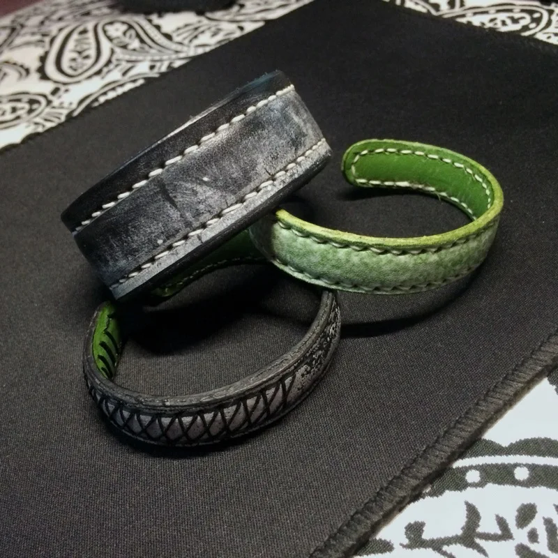 Leather Craft Tools 1Pcst Flat Blank Bending Stamping Customizing Bracelet Blanks Jewelry Making Accessories Sewing Waxed Thread Wristband DIY