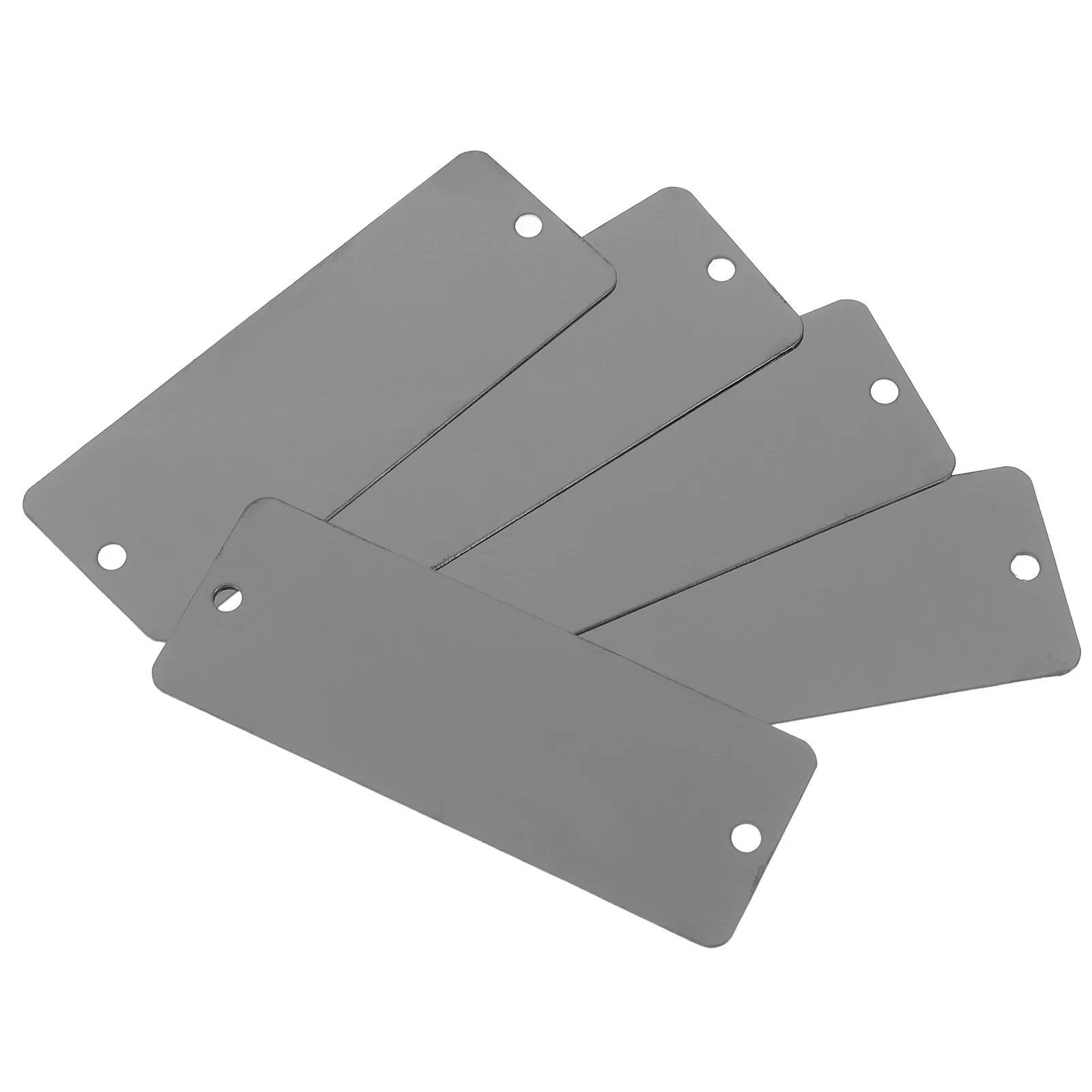 10Pcs DIY 이름표용 스테인레스 스틸 조각 빈 플레이트 산업용 간판 야외 라벨 부식 방지 부드러운 가장자리