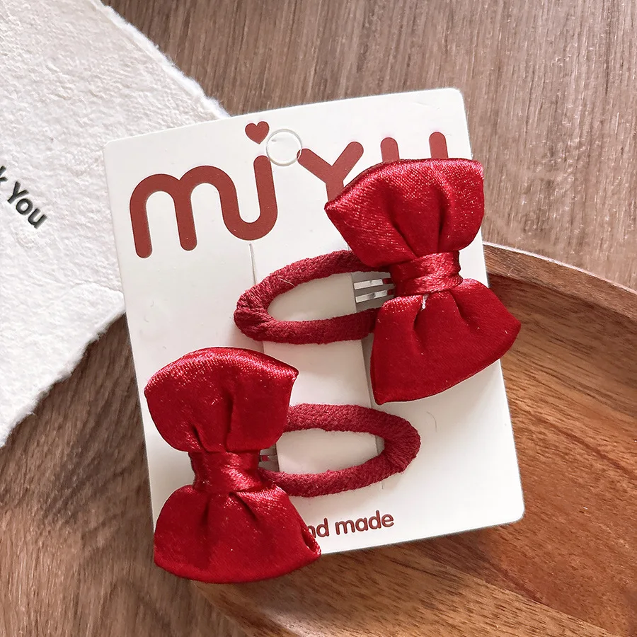 2026 neue Jahr Nette Rote Schleife Haarnadeln Kinder Mädchen Kid Haar Clips Pin Barrettes Zubehör Haarspange Kopfbedeckung Kopfschmuck Ornament – Detail 11