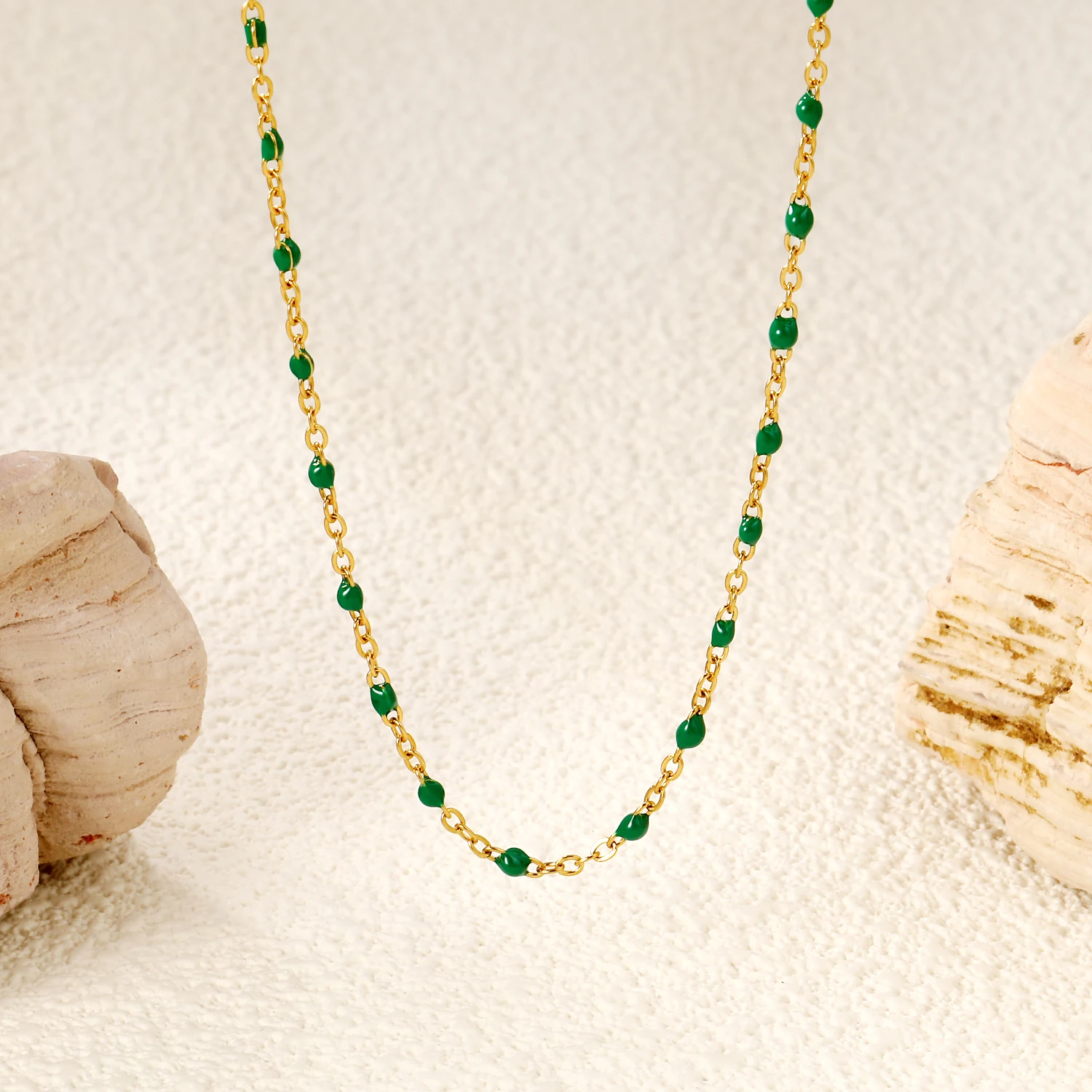 ASONSTEEL Trendige Edelstahl-Gliederketten-Halskette mit Tropföl-Optik, Modisch Golden für Damen, DIY-Schmuck im Bohemian-Stil – Detail 28