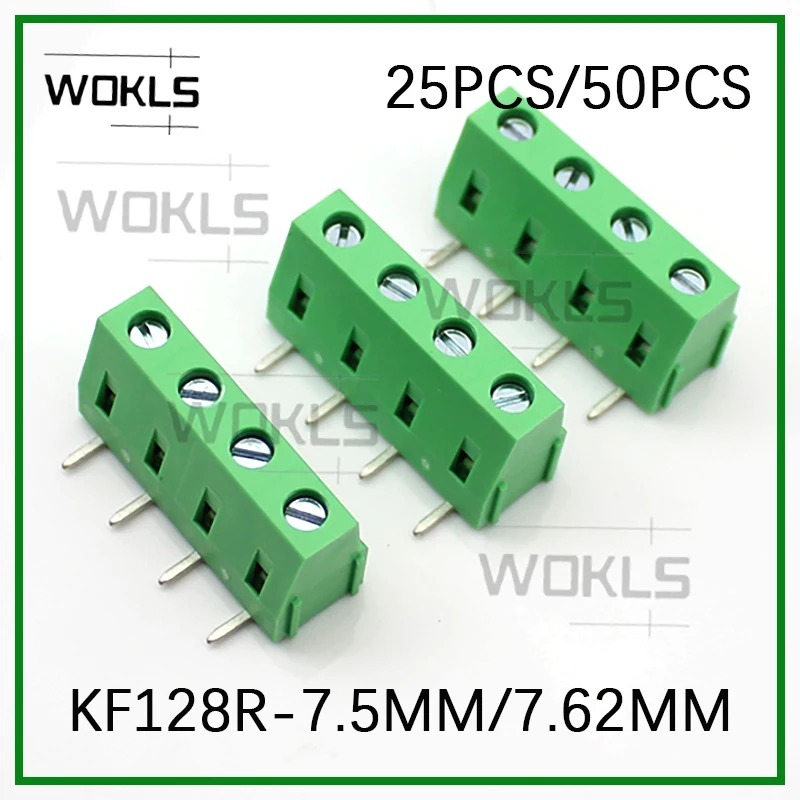 범용 나사 터미널 블록 DG128R-7.5mm, PCB 커넥터, KF128R, 25 개, 50 개