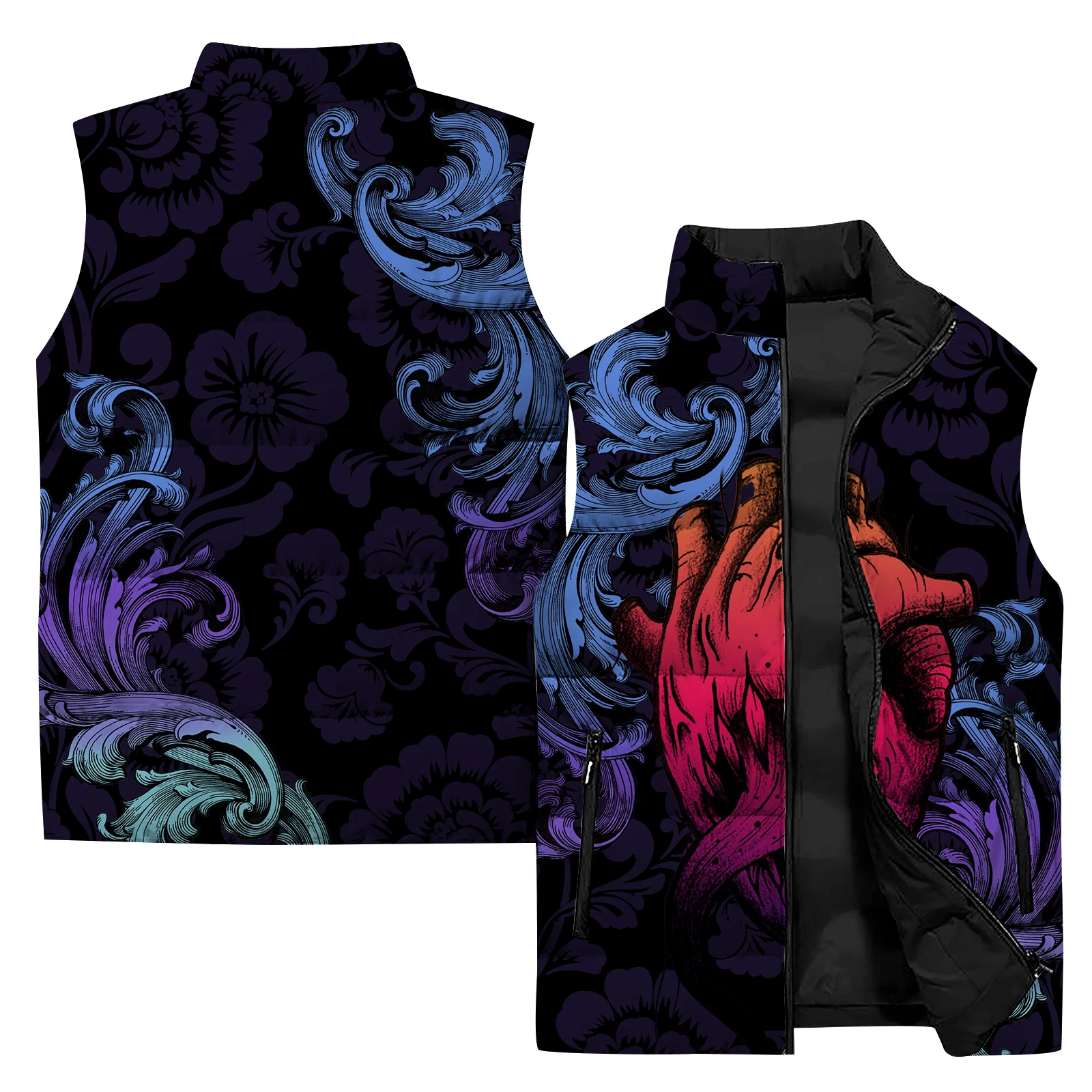 thumbnail image 1 of Chaquetas de invierno casuales y versátiles para hombre, chalecos de trabajo con estampados personalizados de moda, chalecos para hombre cómodos y cálidos, ropa para hombre, 1 of 5