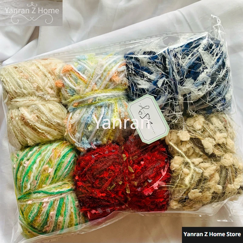 200g/Bag Soft Mohair Yarn Wool Multi-strand Mixed White Cotton Yarn for DIY Crochet Apricot Hook Needle Knitting Velvet Yarn 5