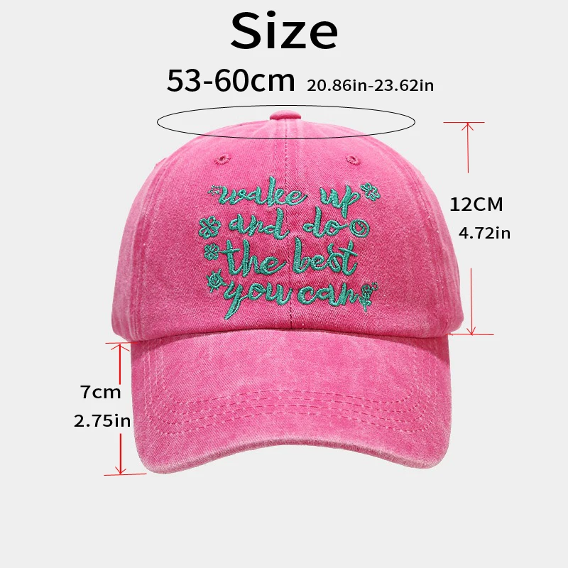 Woman Letter Green Hot Pink Baseball Caps Men Adjustable Casual Embroidered Cotton Sun Hats Unisex