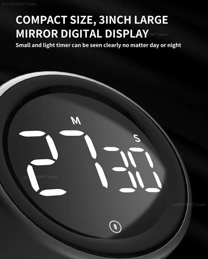 Description Picture 6 of itemIconic Brand Digital Countdown Timer with 3 Volume Levels 2 Non-Slip Pads Rotary Mechanical Cooking Timers Cooking Shower Stopwatch