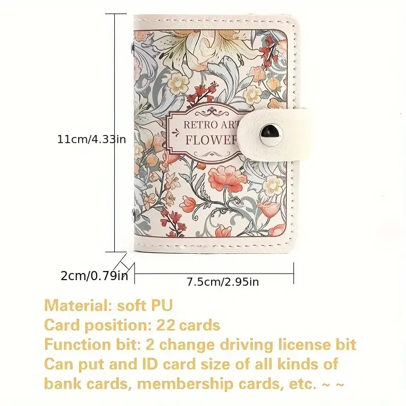 Elegant Multi-Slot Snap Closure Wallet - Compact ID & License Card Holder, Durable Organizer