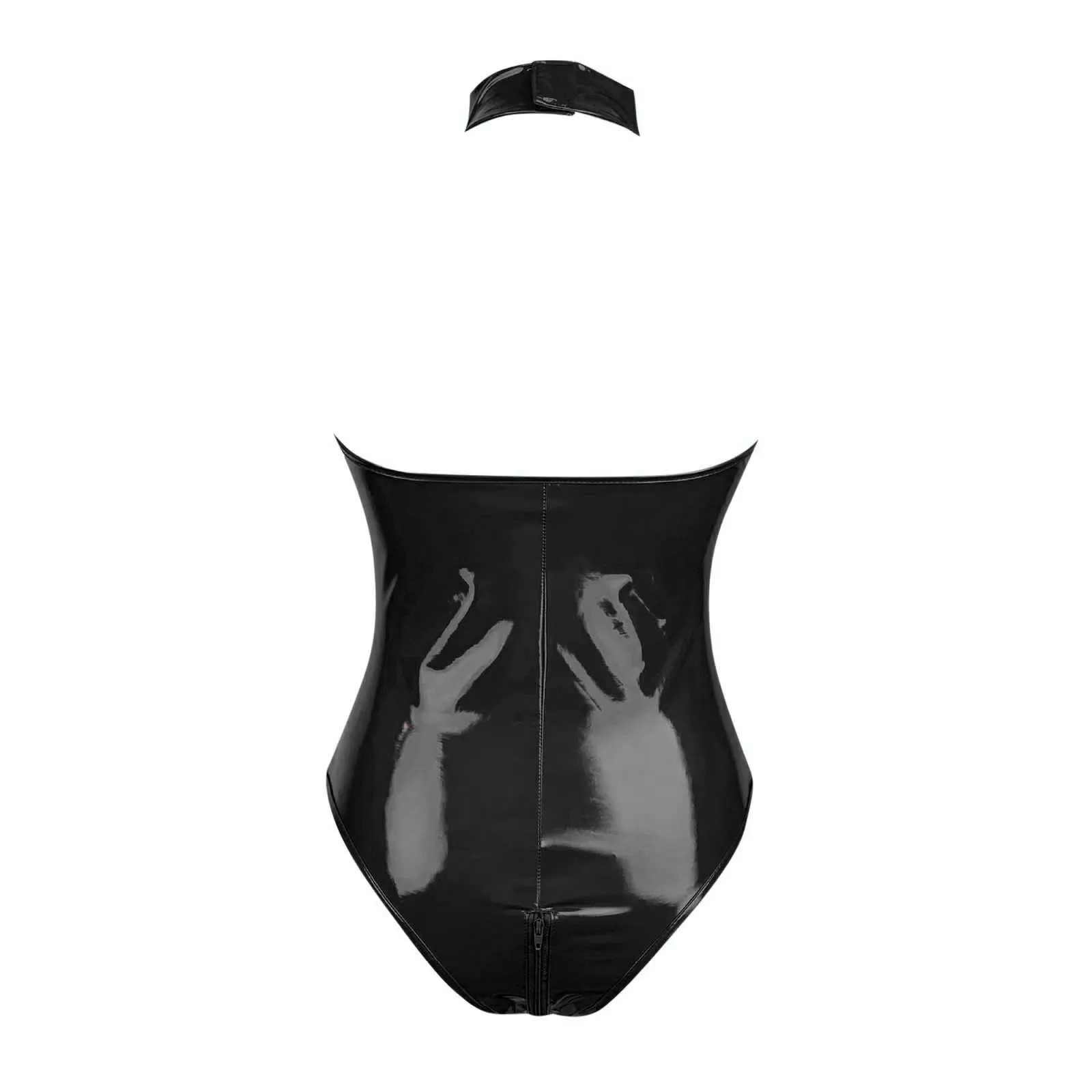 Women Lingerie Baby Doll Fishnet See-Through Halter Backless Onesie Teddy Bodysuit