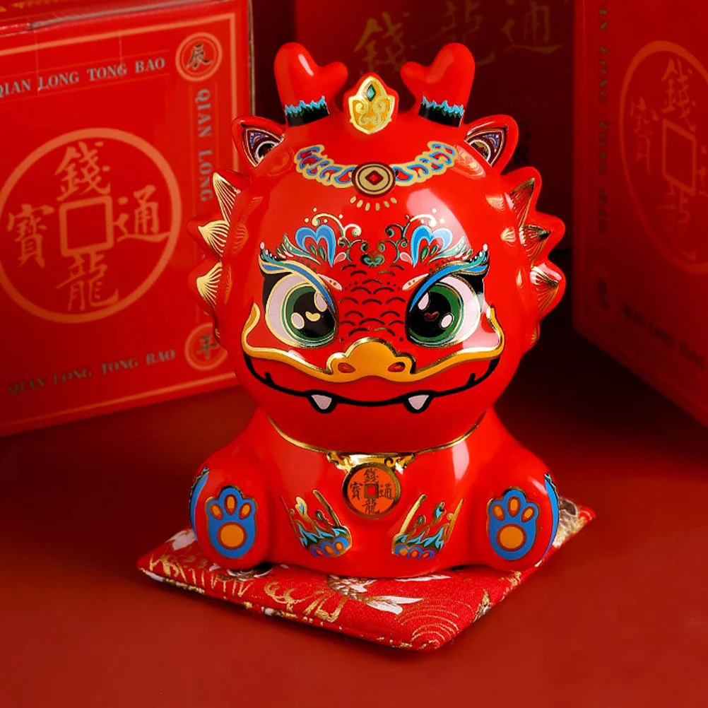 

Chinese Dragon Piggy Bank Spring Festival Carton Dragon Money Container Year Of Dragon Coin Pot