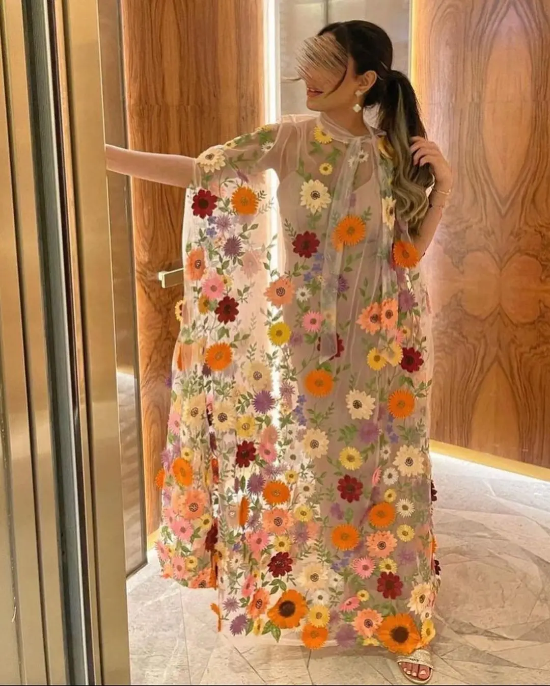 

Koendye Spaghetti Sweetheart Sheath Prom Dresses Saudi Arabia Women Colorful Flowers Long Wraps Birthday Party Evening Gowns