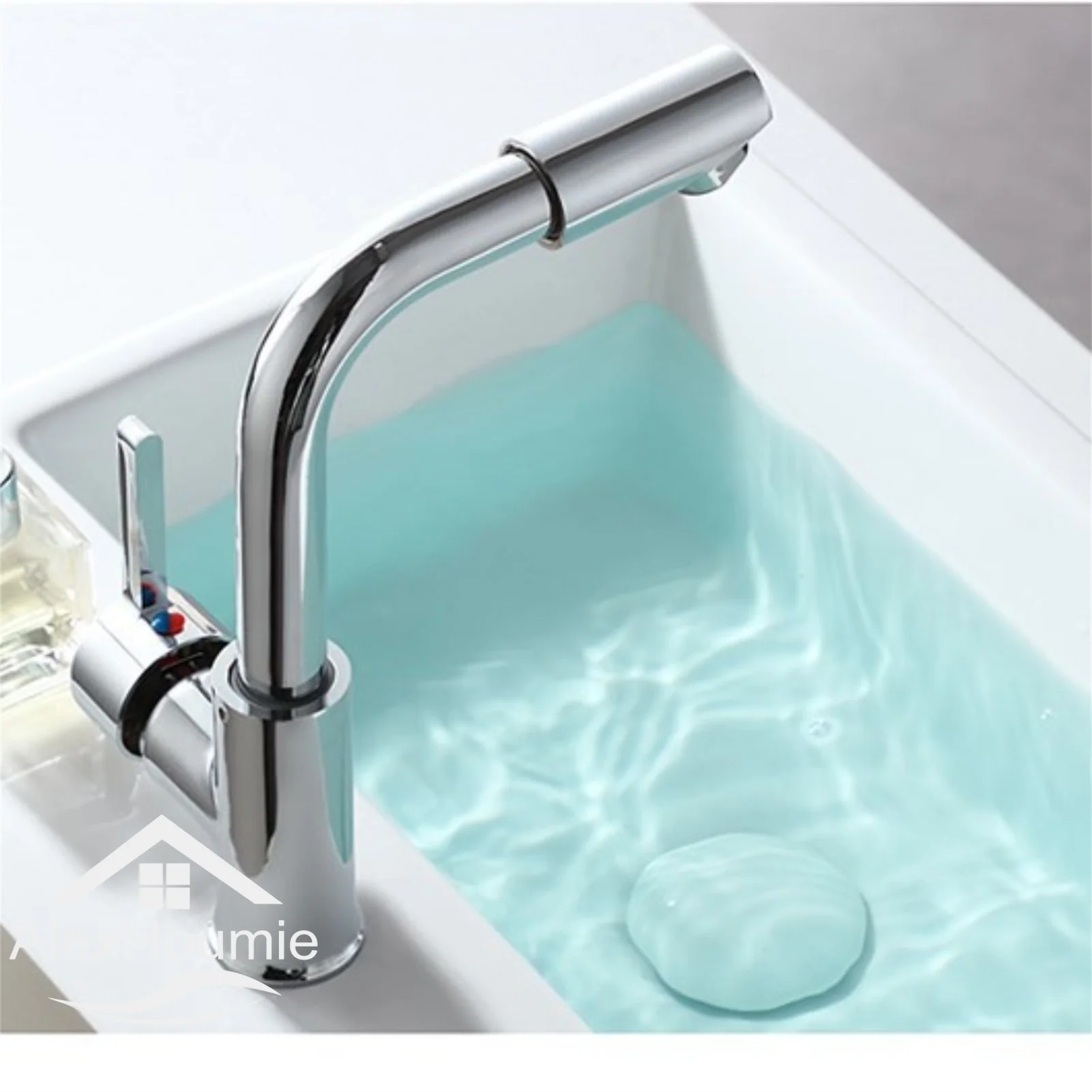 Bathroom Basin Faucets Cold and Hot Water Mixer Basin Sink Tap Chrome Water Kitchen Faucet Bathroom Vessel Sink Tap