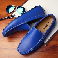 Genuine Leather Designer 38~47 Men's Loafers Soft Moccasins Casual Luxury Business Boat Shoes for Men Flats Driving Dress Shoes