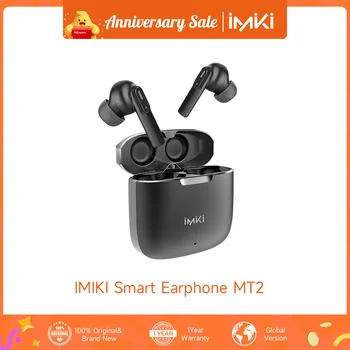 IMIKI MT2 듀얼 마이크 ENC 소음 감소 이어폰, 스포츠 헤드셋, BT 5.3, IPX4 방수 무선 헤드폰, HiFi