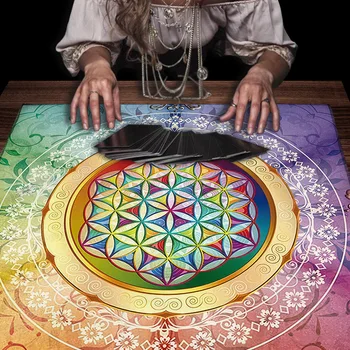 Colorful Mandala Tarot Table Cloth 1
