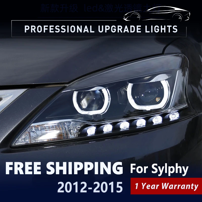 

Автомобильный аксессуар для автомобиля Nissan Sylphy 2012-2015 Sentra фары Противотуманные фары дневное освещение дневные фонари H7 двойная ксеноновая лампа передняя фара