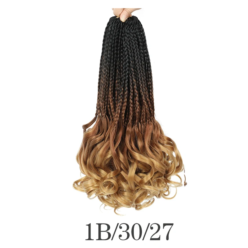 Boho French Curl Crochet Hair Extensions - Three Strand Goddess Braids with Curly Ends