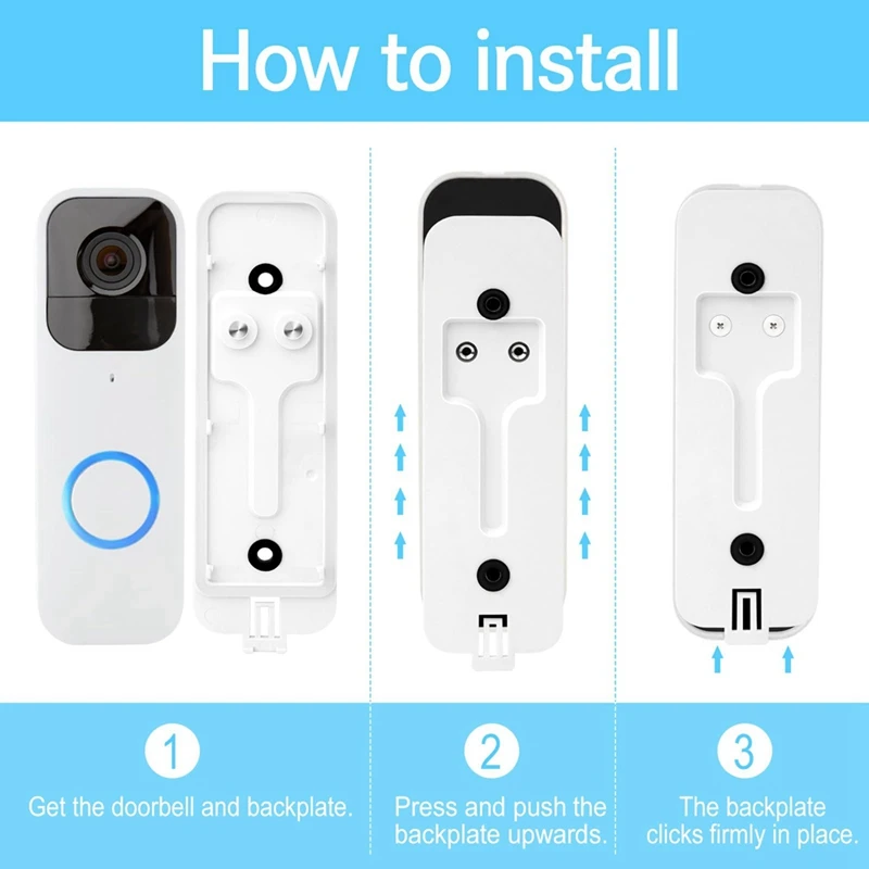 Backplate Replacement For Blink Video Doorbell, Back Plate Part With Mount Replacement Accessories (White-2 Pack)