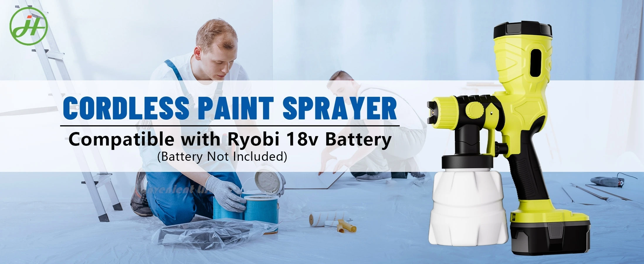 Cordless Paint Sprayer for Ryobi 18V Battery 42000rpm 1200ML Electric Spray Gun