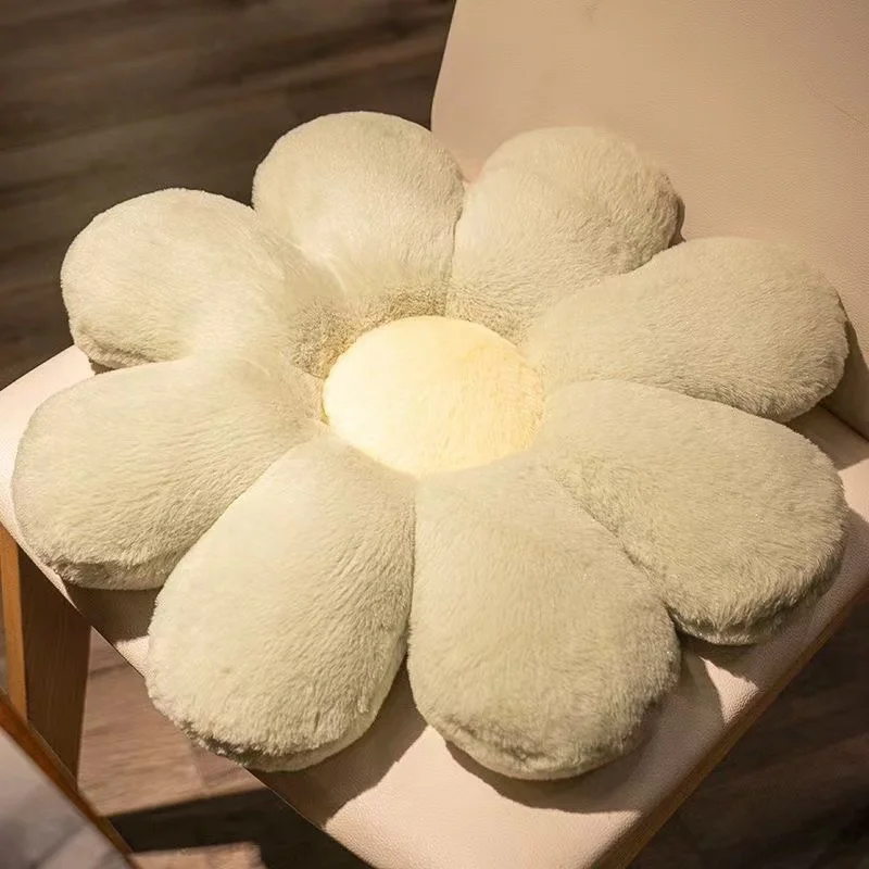 북유럽 꽃 쿠션 토끼 모피, 부드러운 바닥 플랫 크랩, 사무용품, 생일 선물, 45cm