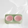 Eco-Friendly Cat Bowl Dual-Bowl Set - Slanted Mouth Food & Water Bowl for Cats, Also Suitable for Dogs, 2