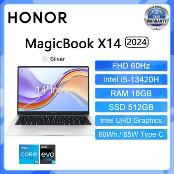 HONOR MagicBook X14 Pro 2024 Laptop Intel Core i5-13500H AMD Ryzen R5 16GB 512GB 1TB 14"Inch FHD Notebook Ultrabook Computer PC 6