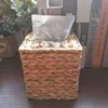 1pc Hand-woven Straw Tissue Box Water Gourd Napkin Cover for Bathroom Kitchen Openwork Household Toilet Sundries Square Storages 3