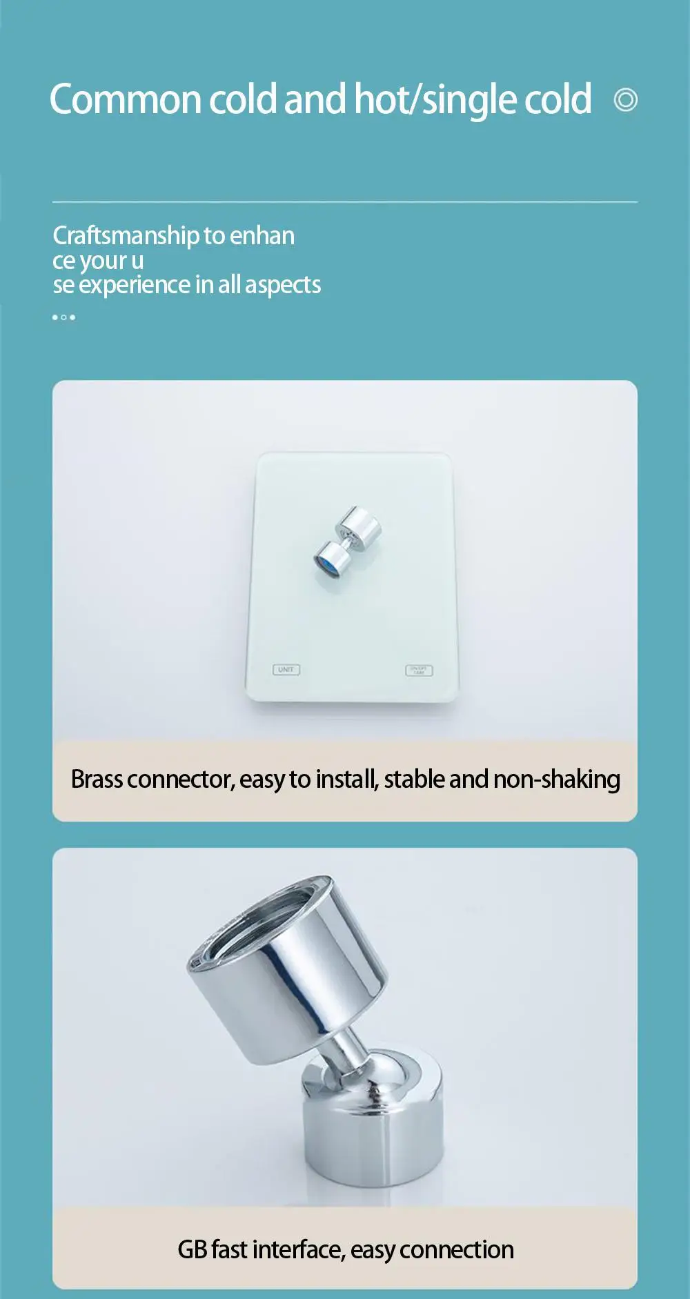 Description Picture 2 of itemKitchen Faucet Aerator 3 Modes Bathroom Anti-splash Tap Extender Adapter Faucet Washbasin Sprayer Saving Water Tap Filter Nozzle