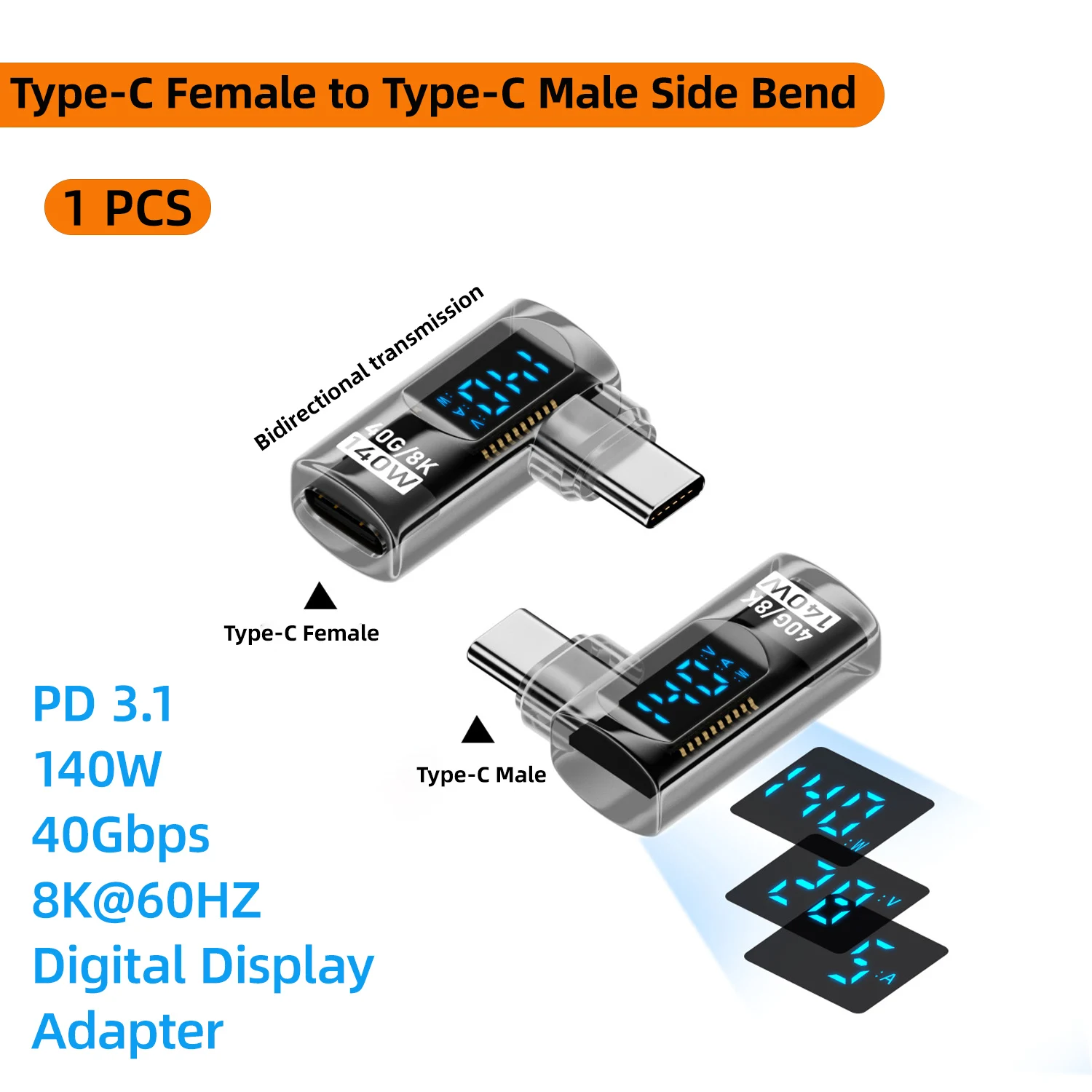 Enhanced 90 Degree USB-C Adapter with High-Speed Data Transfer and 8K Video Support