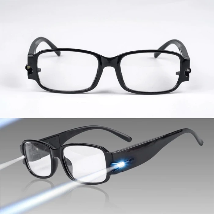 FG-gafas de lectura universales con luces LED, lentes de visión nocturna  para presbicia, dioptrías de + 1,0 a + 4,0 - AliExpress