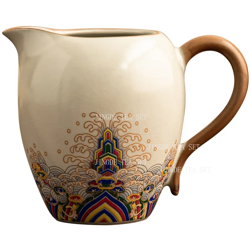 Ru Kiln Fair Cup Household All Ceramic Sea Cliff Tea Divider Chinese Kung Fu Tea Filter Strainer Tea Ceremony Accessories