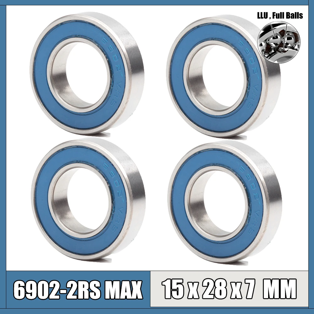 6902 2rsv Max Lager 15*28*7 Mm 4 Stuks ABEC-5 Volledige Ballen Fiets Pivot Reparatie Onderdelen 6902 2rs Rsv Kogellagers 6902-2rs 6902llu