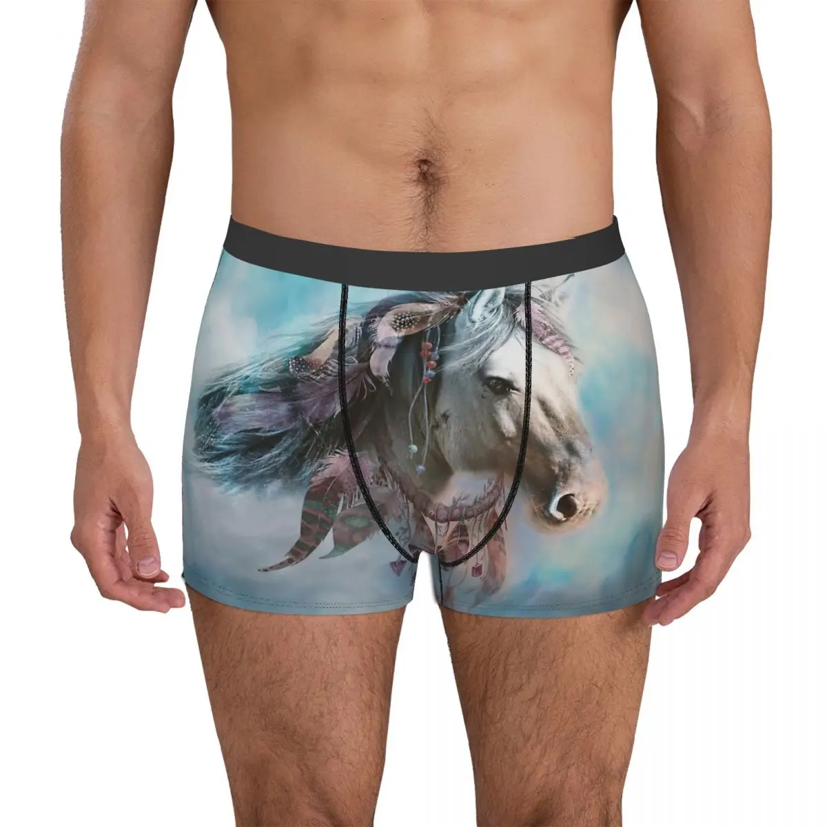 Native American Dream Horse Underpants Cotton Panties Men's Underwear Ventilate Shorts