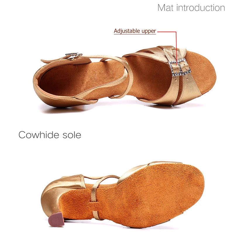 Ballroom Latin Dance Shoes Women Tango jazz Salsa Dancing Heeled Shoes girl Adjustable upper Soft Bottom Dance