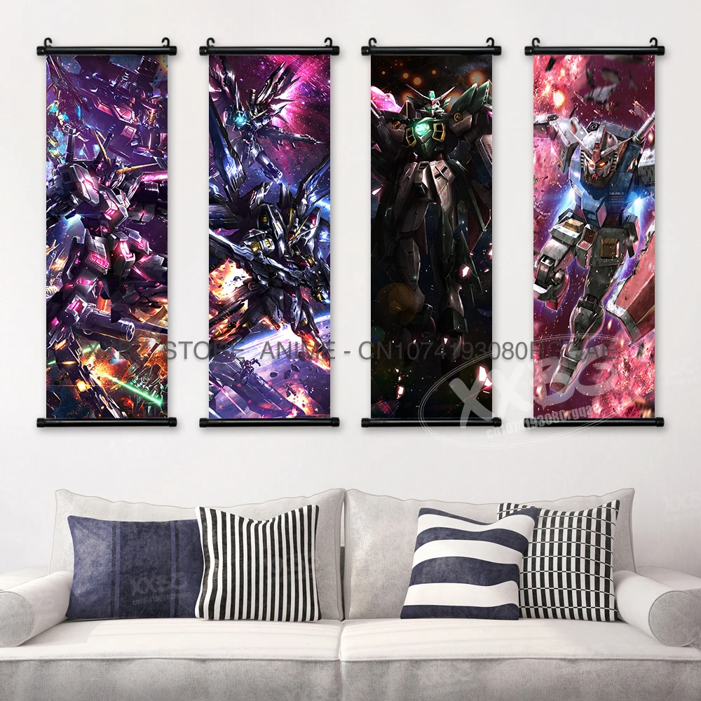 Anime Gundam Scrolls Wall Art - Mobile Suit Freedom & Destiny Hanging Decor Poster