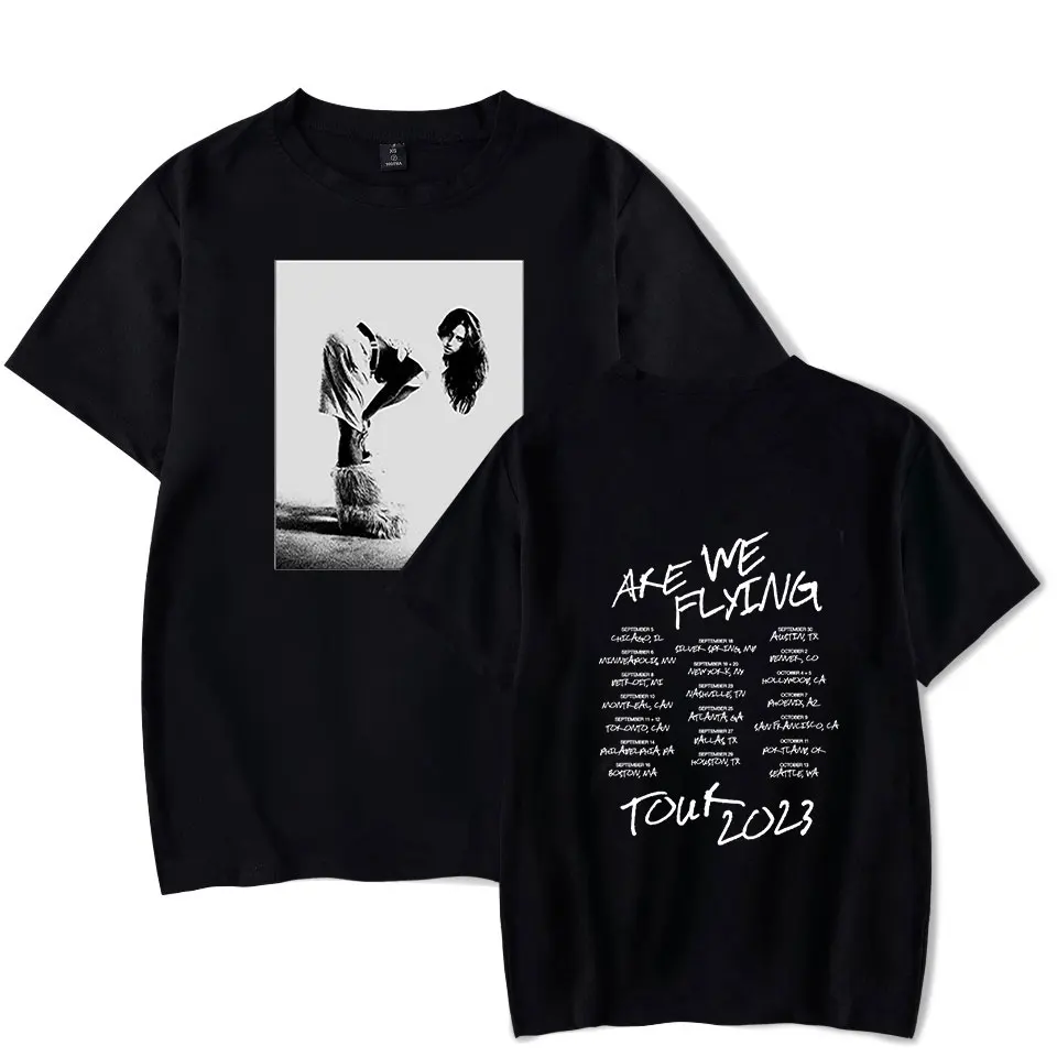 

Camiseta de manga curta unissex, Tate McRae estamos voando Tour impressão camiseta, estilo casual streetwear, moda