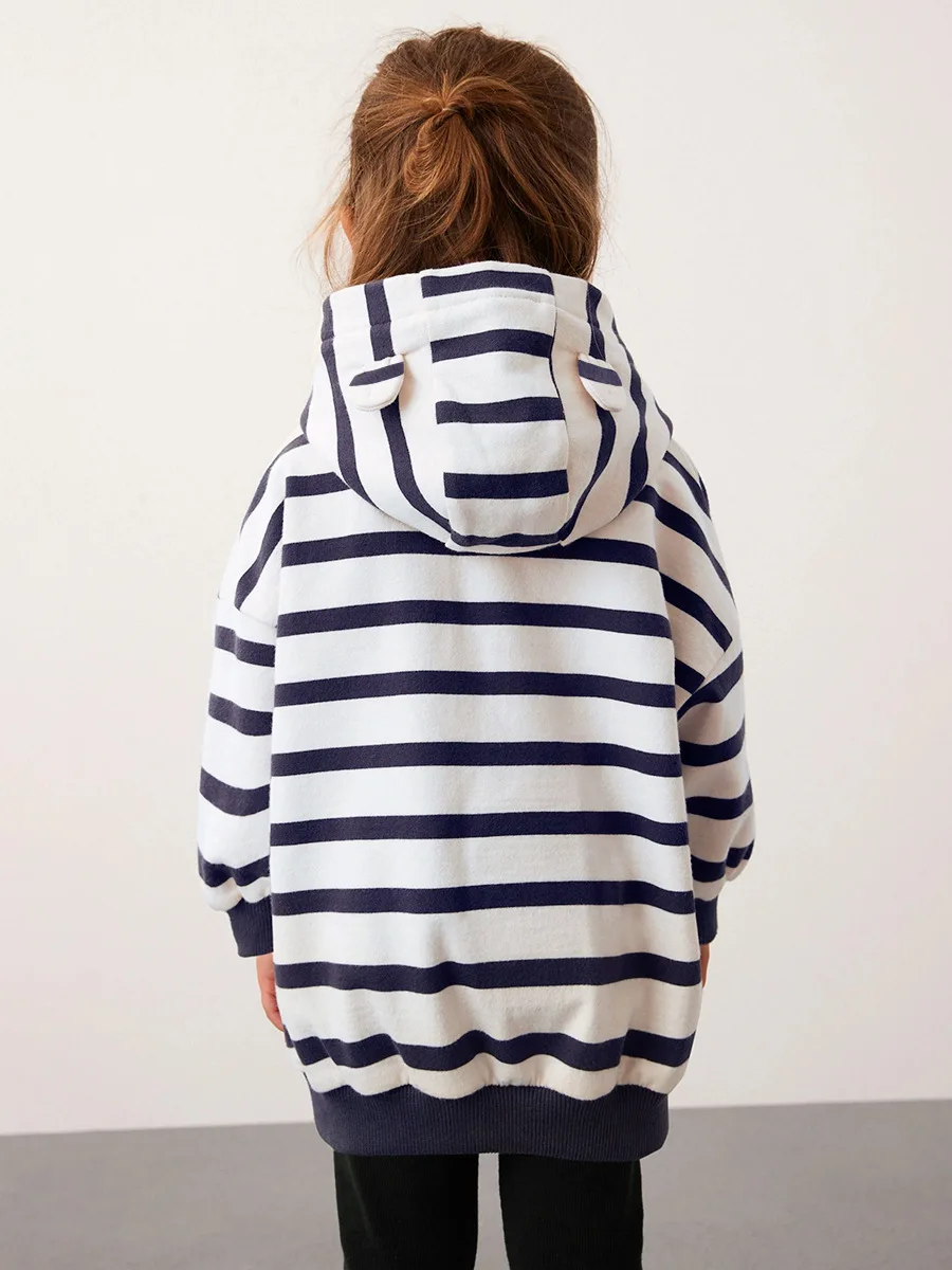 2Pcs/set Autumn Girls Embroidered Cartoon Striped Sweatershirts Tops+ Legging Sets Kids Clothes Children's Clothing Cotton