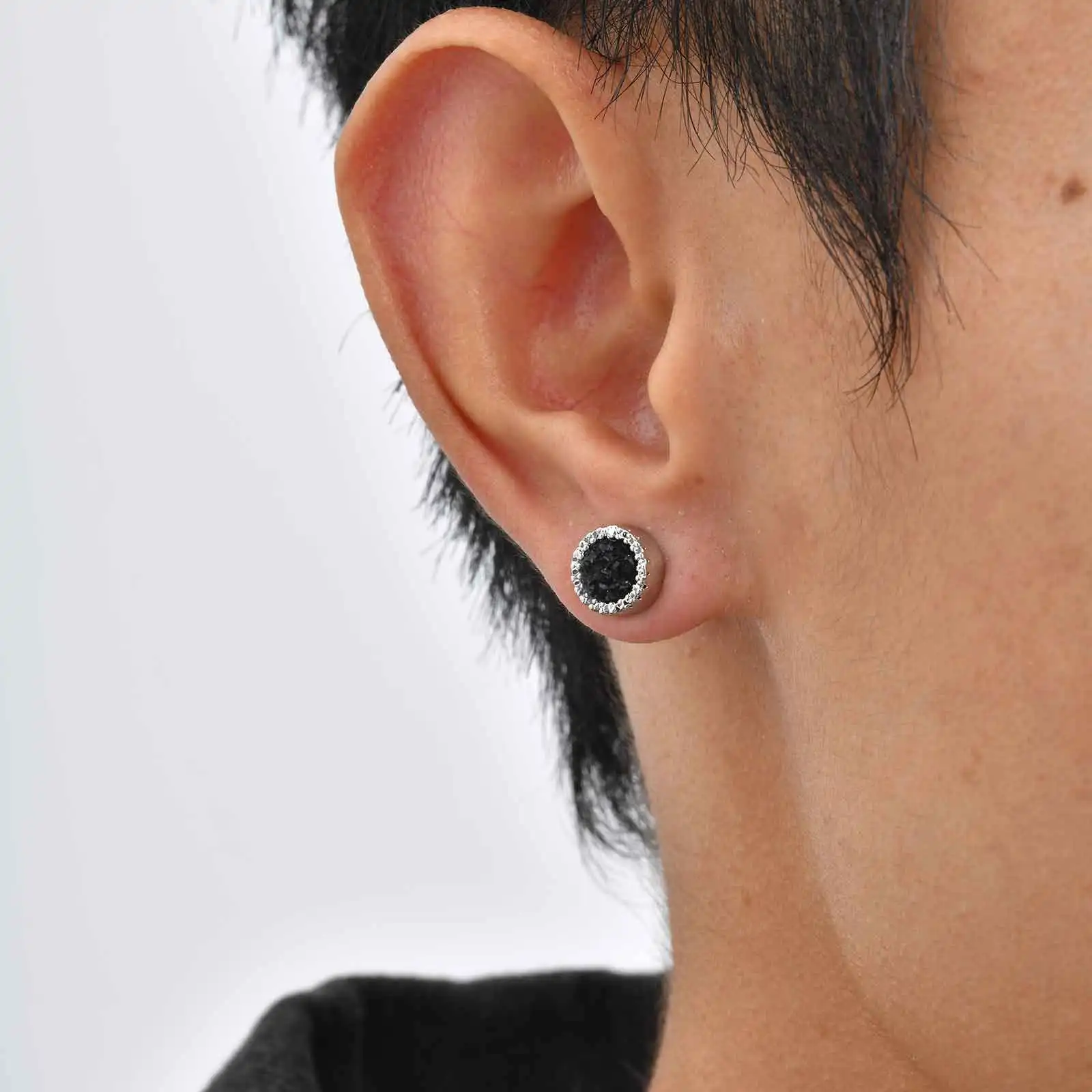 Modischer, glänzender Zirkon-Magnet-Ohrclip, kleiner Ohrclip für Männer und Frauen, nicht durchdringende Ohrclips, hochwertiger hypoallergener Schmuck – Detail 4