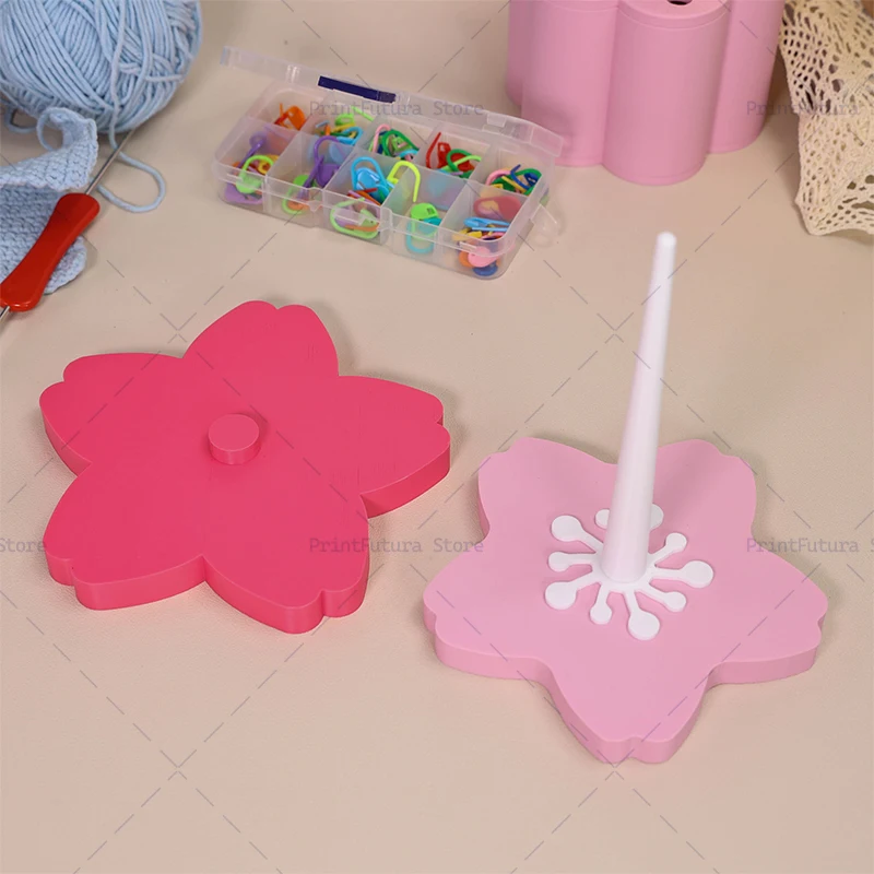 Sakura 3D Printed Smooth & Quiet Yarn Spinner Holder