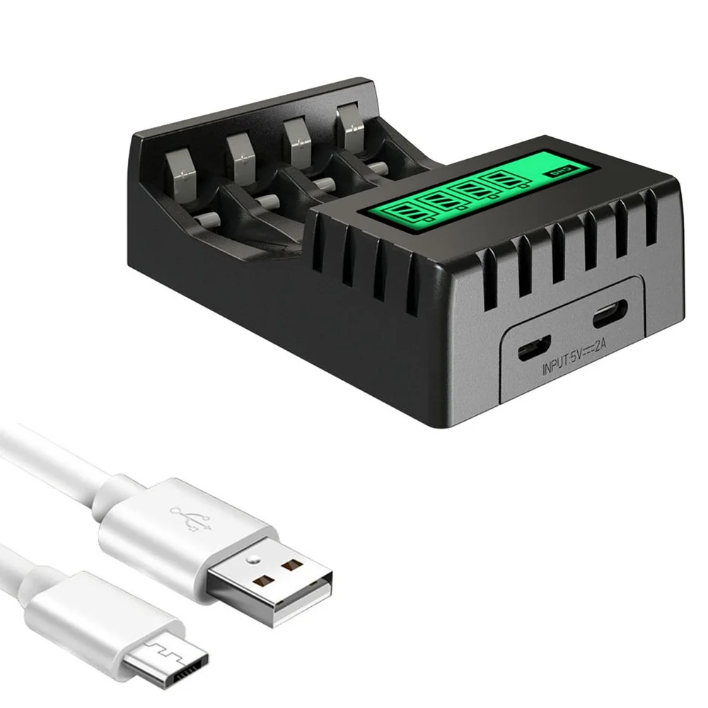 

None Battery Charger Components With 4 Slot 1PCS Battery Charger Black Electronic Components For AA/AAA LCD Display