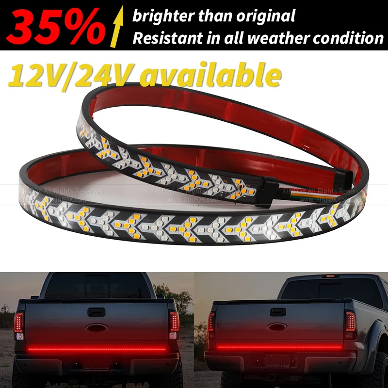 12V Auto Bremsblinker Kofferraum SUV RV Flexible LED-Lichtleiste  Rückleuchten für Jeep Container Cargo Pickup Bakkie