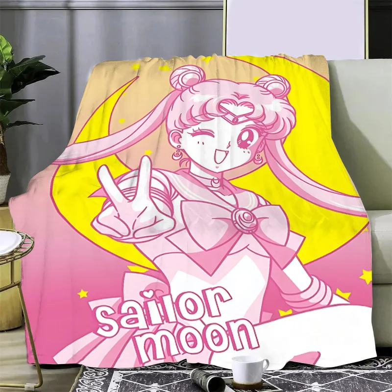Japan Anime Cute Printed Blanket Picnic Blankets Warm Blanket and Comfortable S-Sailor M-MoonS Blanket Home Travel Birthday Gift 2