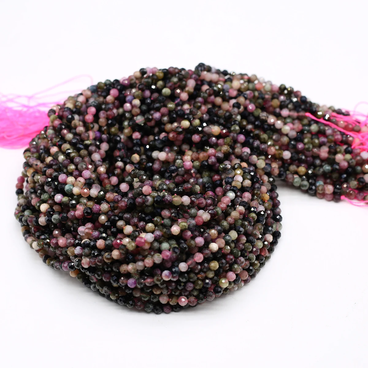 2/3/4mm Natural Stone Beads Faceted Tourmaline Spacer Bead for Jewelry Making Diy Women Bracelet Necklace Accessories