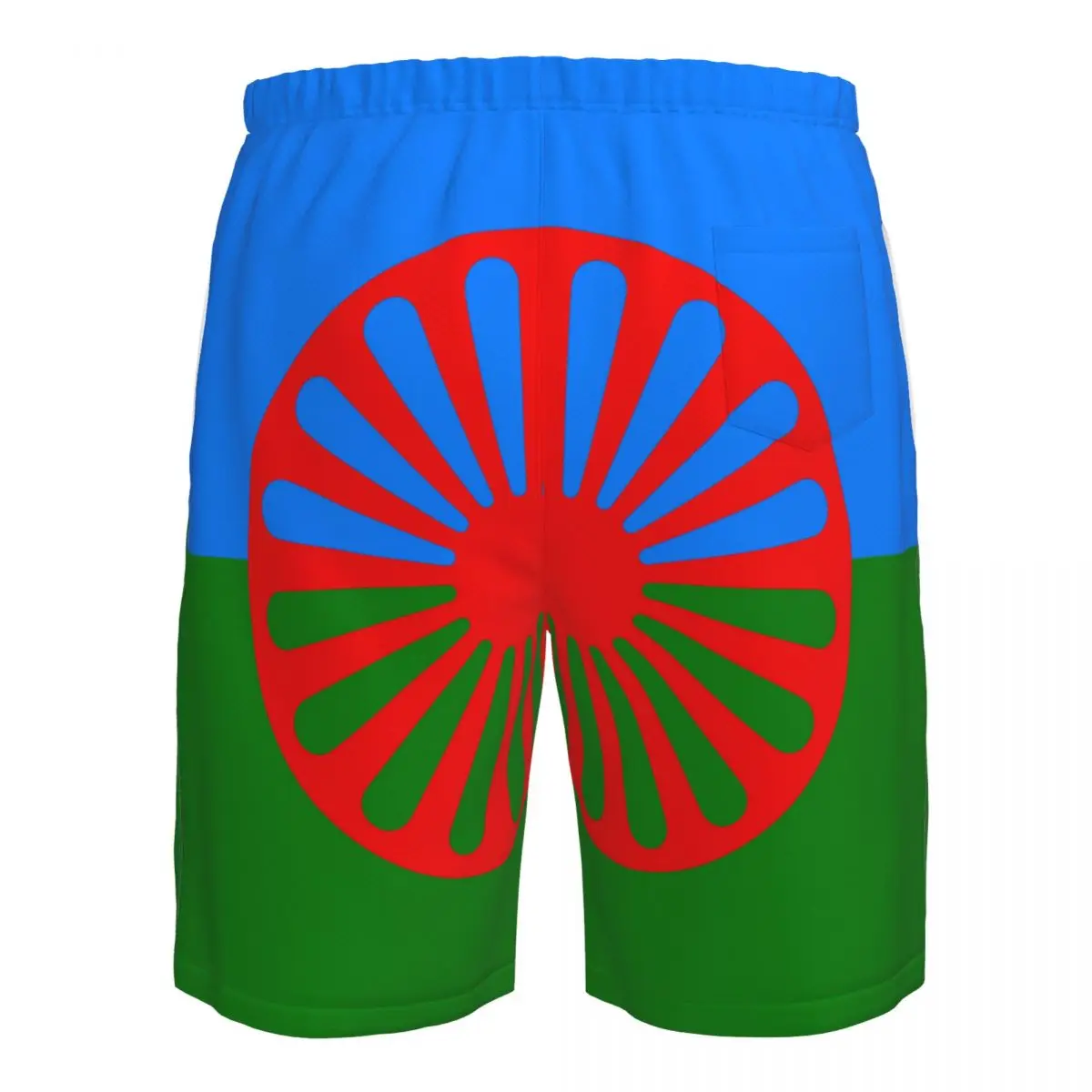 Romani People Rom Gypsy Flag Mens Swim Trunks Qucik Dry Board Beach Shorts Bathing Suit for Men Boardshorts Lightweight 4
